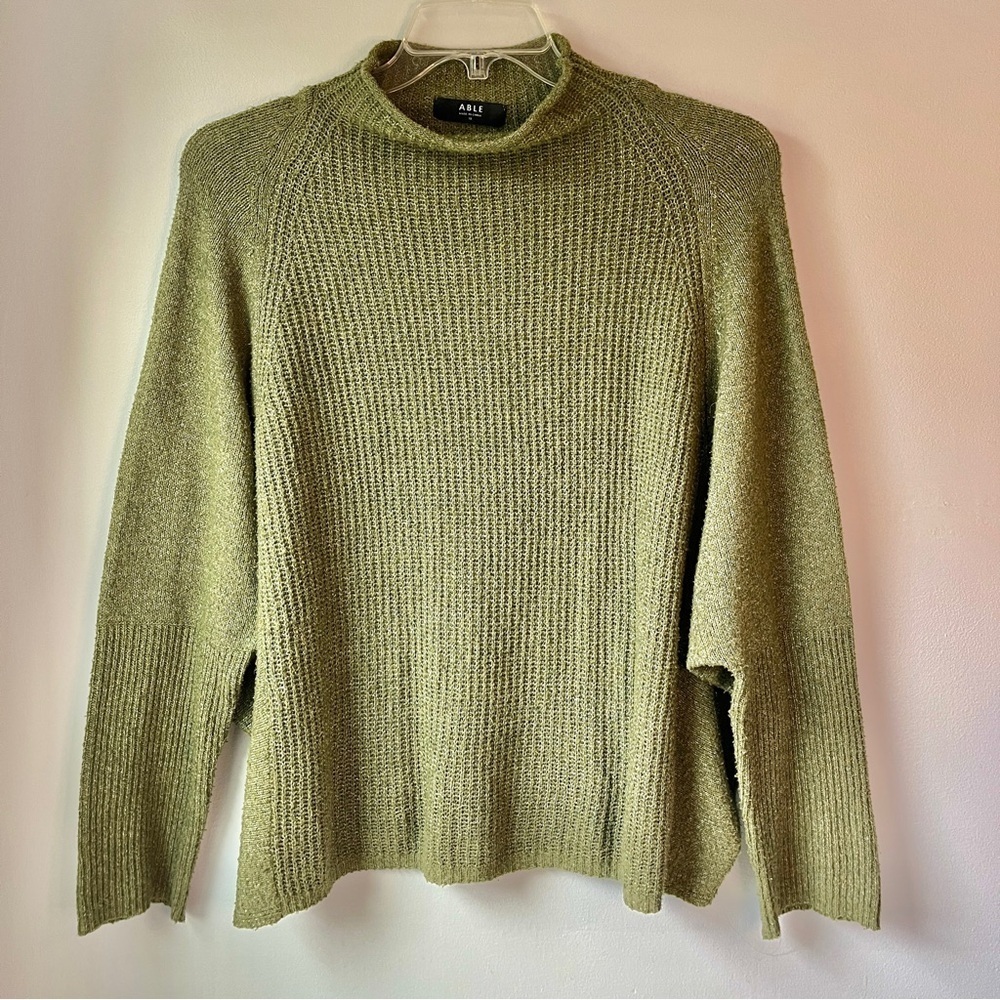 Able Harriet Oversized Dolman Olive Knit Sweater